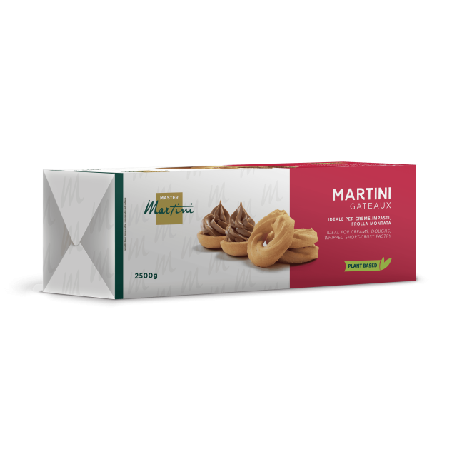 Krabice Master Martini Gateaux 2500g, rostlinná pečivová směs, s křehkými sušenkami a čokoládovým krémem na obalu