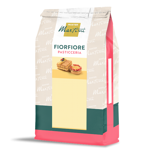 Sáček pečicí směsi Master Martini Fiorfiore Pasticceria s obrázky listového těsta a koláče.